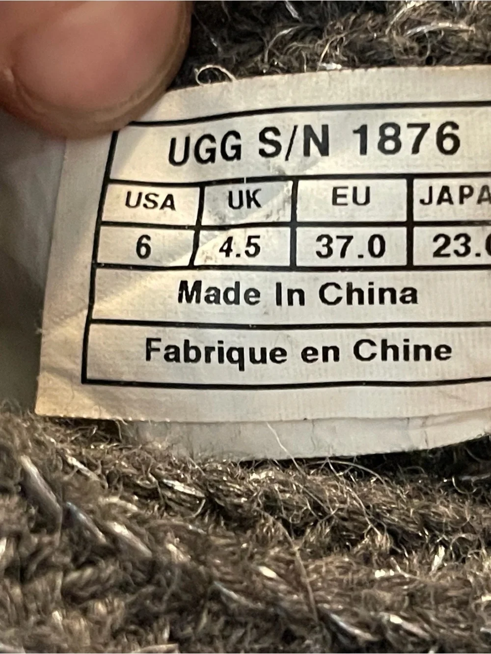 UGG Charcoal Knit Boots